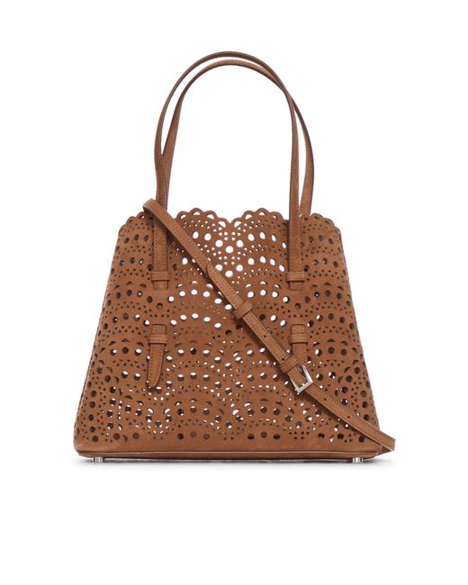 Alaïa Brown Alaïa Mina 25 Tote Bag