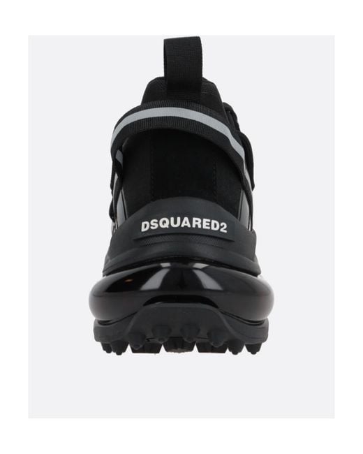 DSquared² Black Bubble Lace-Up Leather Sneakers for men