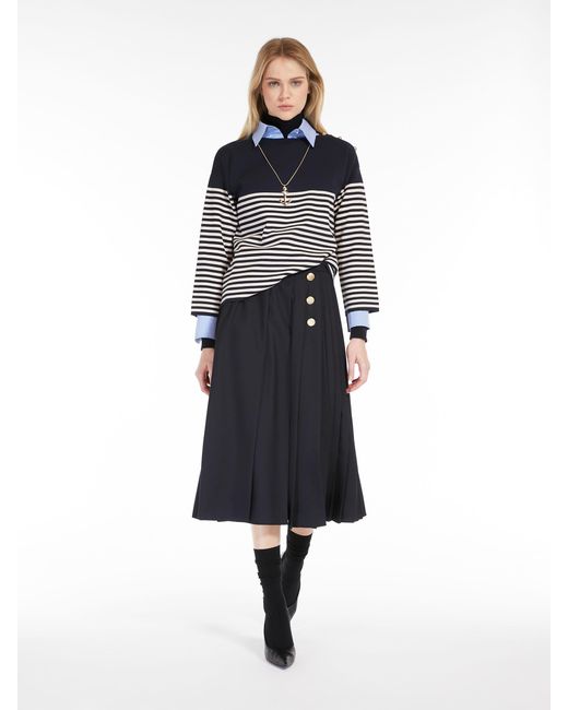 Max Mara Black Studio Striped Long-Sleeved Jumper