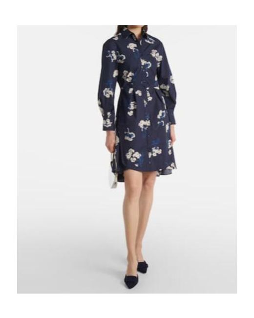 Erdem Blue Cotton Shirt Dress