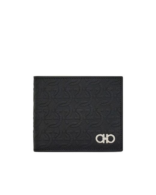 Ferragamo Black Letter Logo Card Holder for men