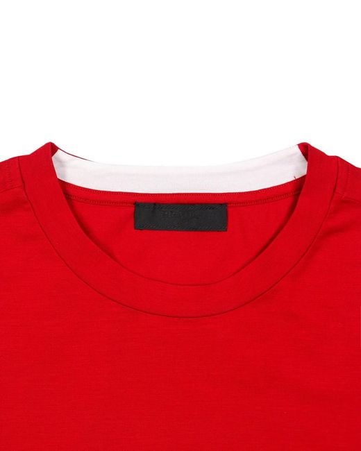 Prada Red Logo Round-Necked T-Shirt for men