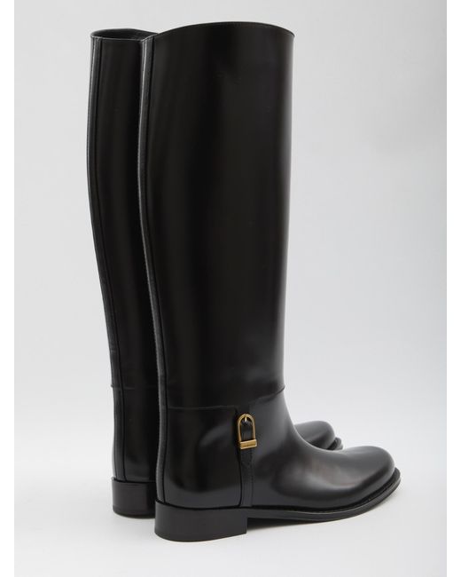Saint Laurent Black Julia Logo Engraved Boots