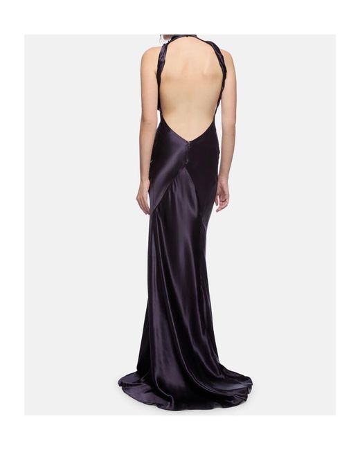 The Attico Purple The Satin Long Dress