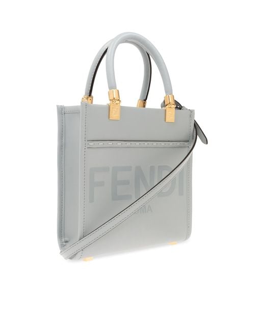 Fendi Gray Sunshine Mini Tote Bag