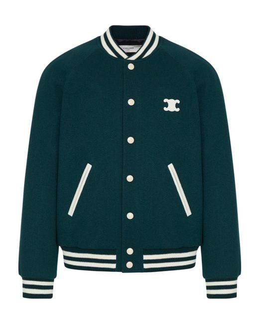 Céline Green Triomphe Teddy Jacket for men