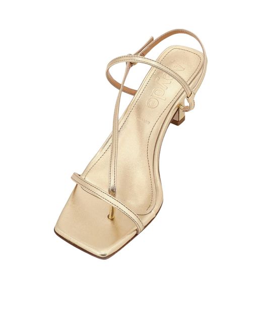Aeyde Natural Square Toe High Heel Sandals