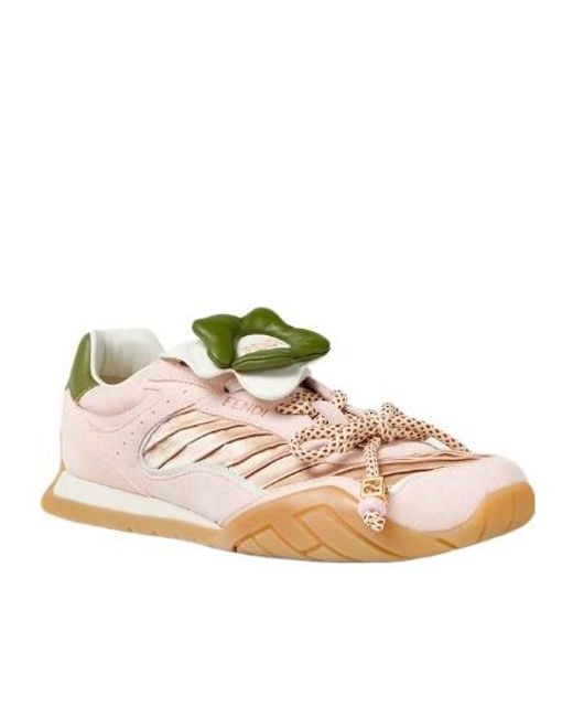 Fendi Pink Wave Pulse Lace-Up Sneakers