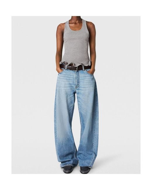 Stella McCartney Gray Frilled Hem Ribbed Tank Top