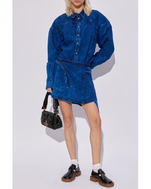 Vivienne Westwood Blue Meghan Asymmetric Faded Mini Dress