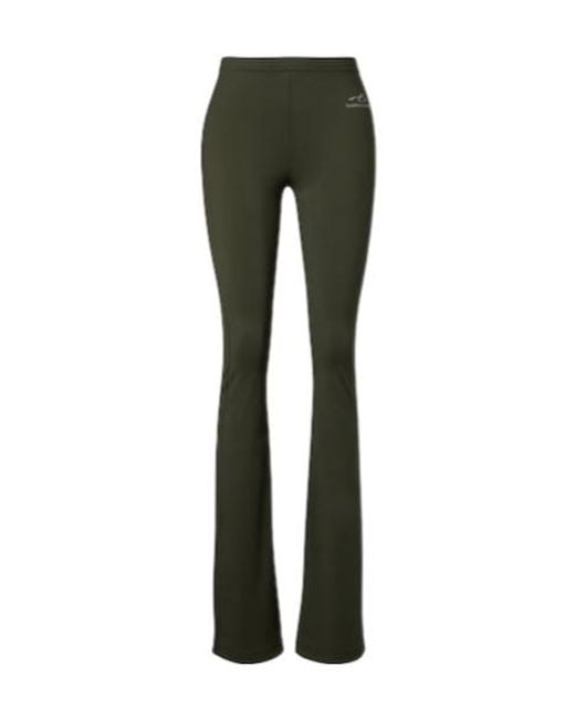Balenciaga Green Logo Flared Leggings