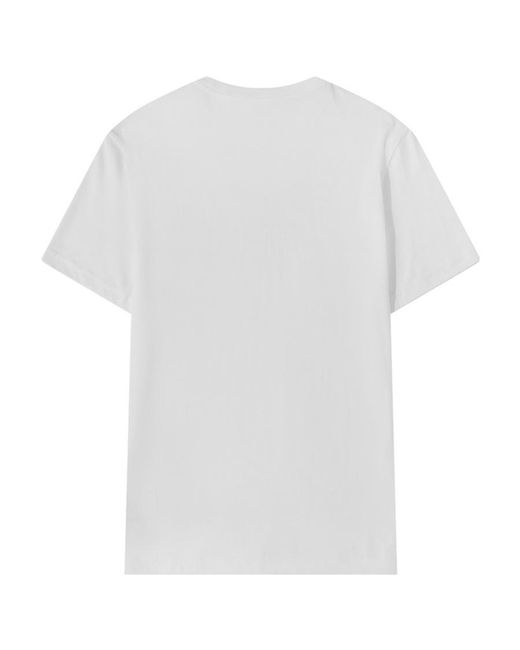 EA7 White Logo-Patch Cotton T-Shirt for men