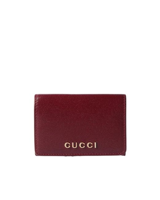 Gucci Red Logo-Lettering Card Holder