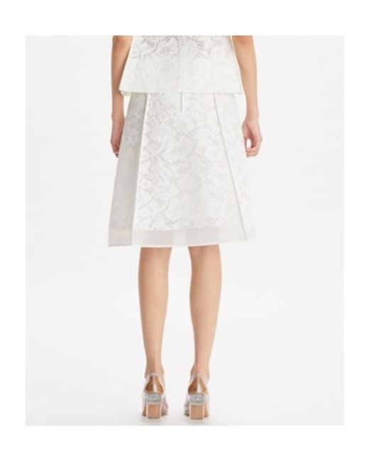 Tory Burch White Corded Lace Skirt