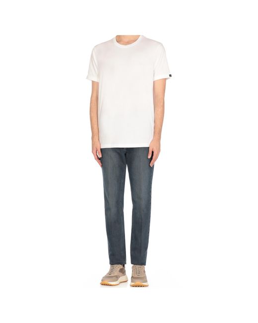 Fay White Crew Neck T-Shirt for men