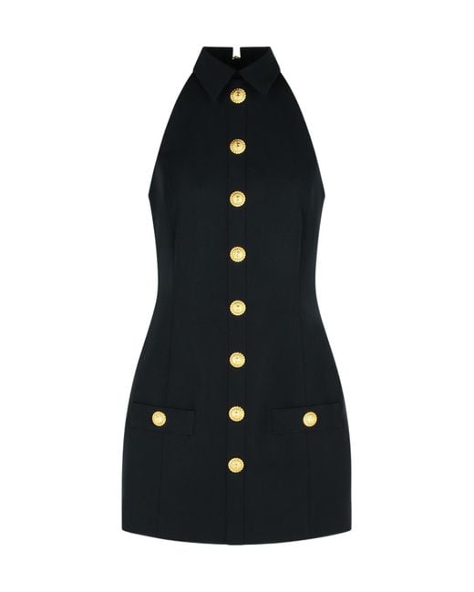 ariana glinda blue dress BALMAIN WOMEN Sky Printed Cowl Neck Strap Minidress Blue Multicolour –  MAISONDEFASHION.COM main image 0