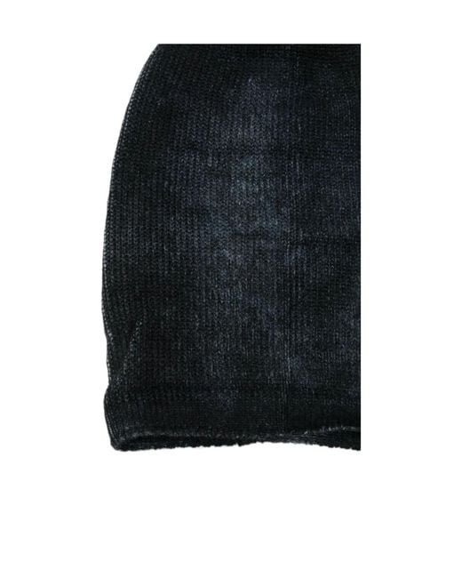 Avant Toi Black Knitted Beanie Hat for men