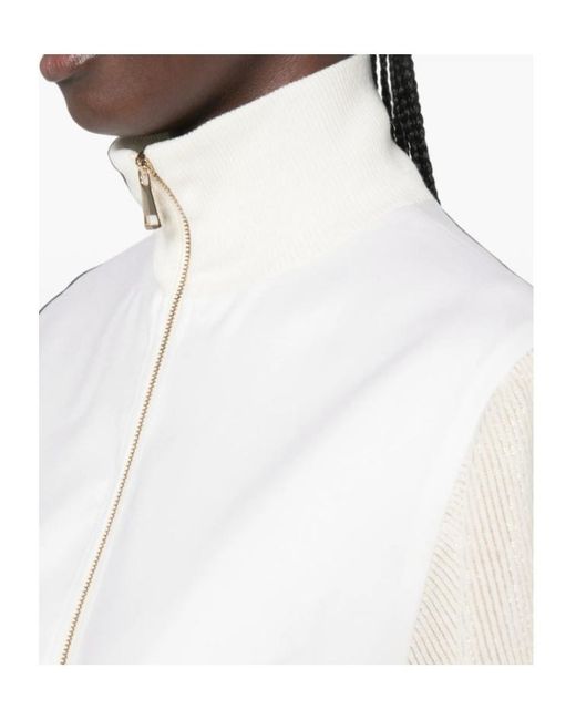 Fabiana Filippi White Stand-Collar Zip-Up Casual Jacket