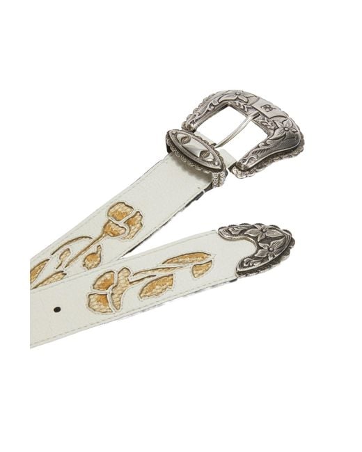 Ermanno Scervino White Embroidered Belt