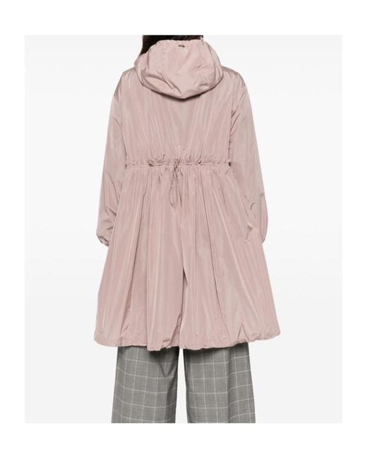 Herno Pink Zip-Up Hooded Coat