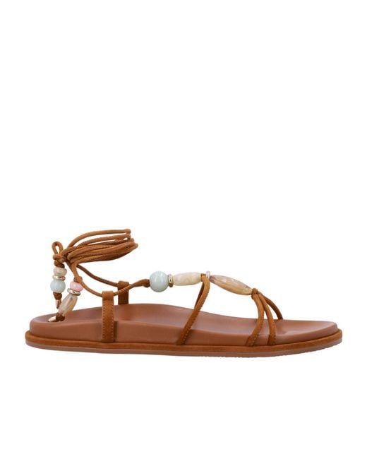 Stuart Weitzman Brown Open-Toe Sandals