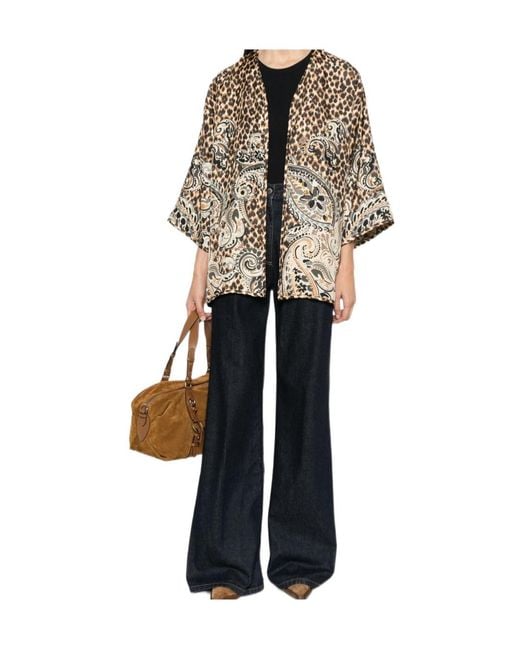 Etro Natural Leopard-Print Paisley Jacket