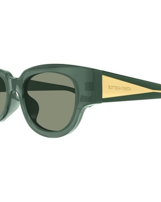 Bottega Veneta Green Eyewear Cat Eye Frame Sunglasses