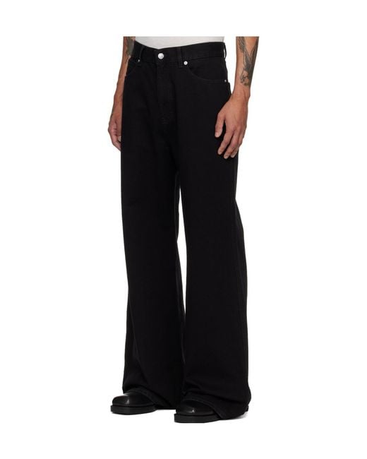 Lu'u Dan Black Belt Loop Jeans for men