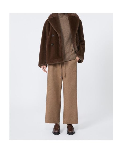 Max Mara Brown 'S Laura Double-Breasted Coat