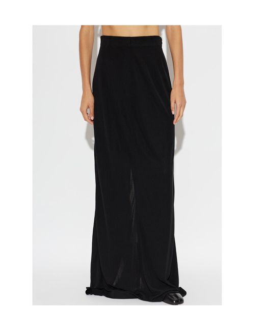 Maison Margiela Black Rear Slit Maxi Skirt