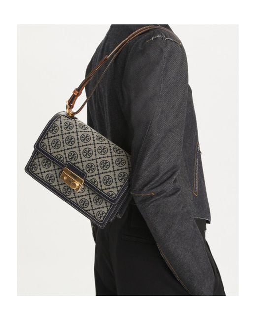 Tory Burch Blue T Monogram Shoulder Bag