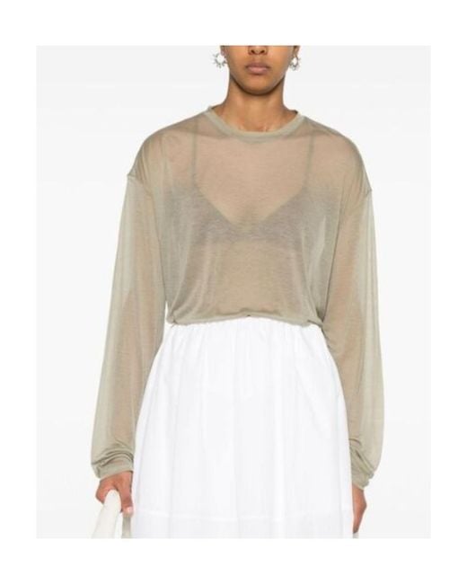 Prada White Long-Sleeved Crewneck T-Shirt