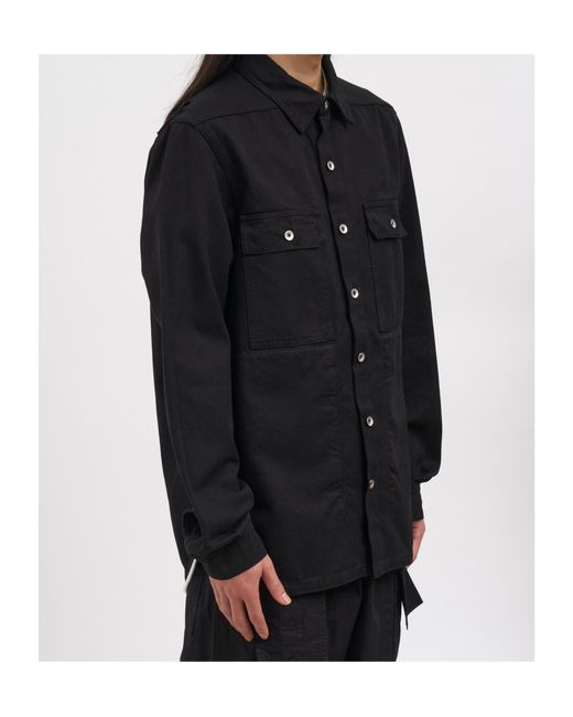 Rick Owens Black Relaxed Overshirt Jacket for men