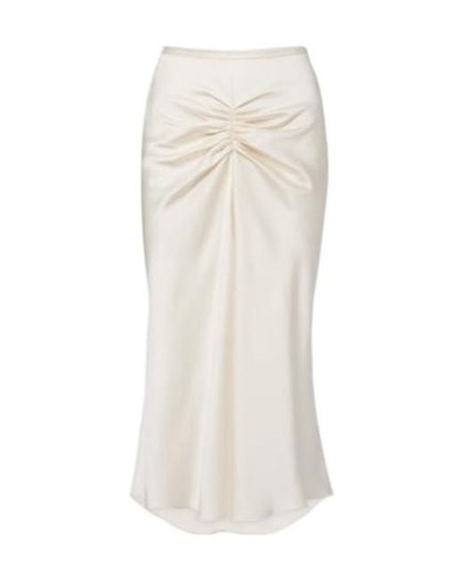 Victoria Beckham White Bela Midi Skirt