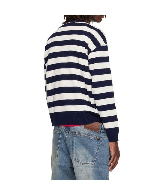 ANDERSSON BELL Blue Striped Sweater for men