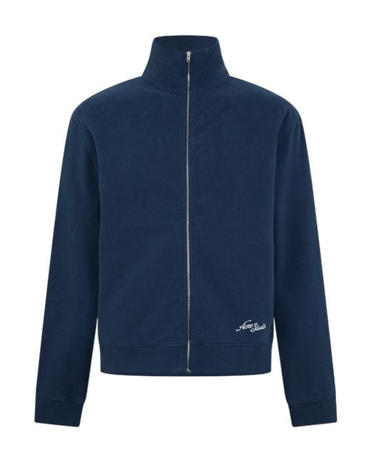 Acne Blue Logo Zip Hoodie for men