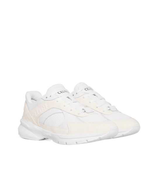 Céline White Runner Cr-03 Low Lace-Up Sneaker