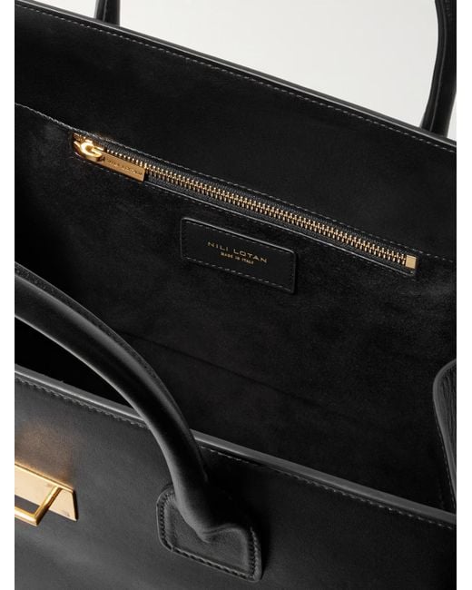Nili Lotan Black Lou Leather Tote Bag