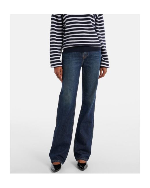 Khaite Blue Danielle High-Rise Straight Jeans
