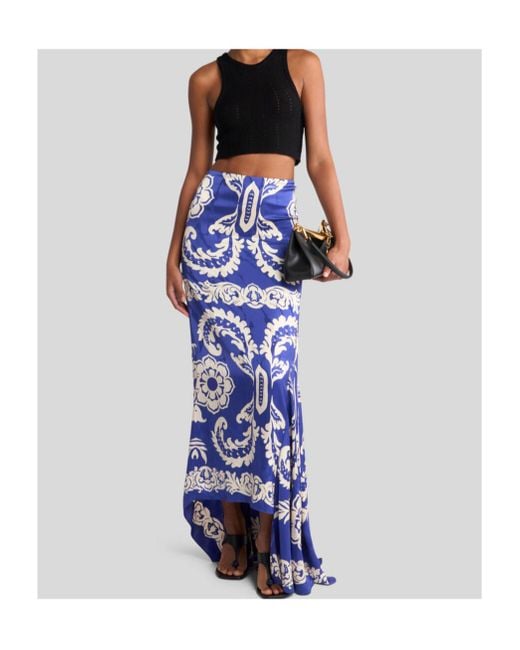 Etro Blue Viscose Skirt