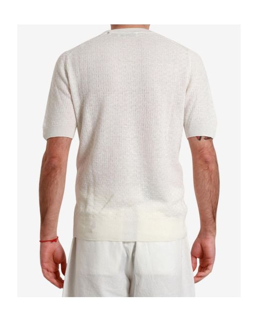 Gran Sasso Green Textured Short Sleeve Knitted Sweater for men