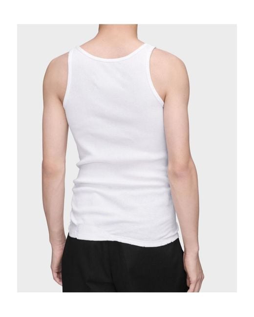 Maison Margiela White Asymmetric Hem Tank Top for men