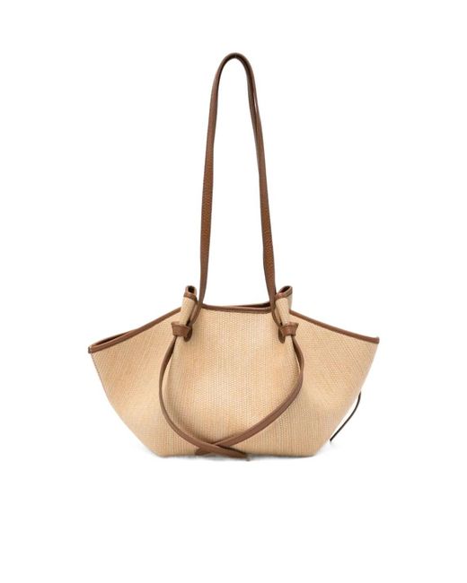 Yuzefi Natural Mochi Knotted-Strap Woven Tote Bag