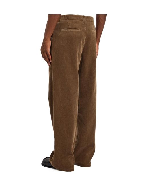 Jil Sander Brown Wide-Leg Corduroy Trousers for men