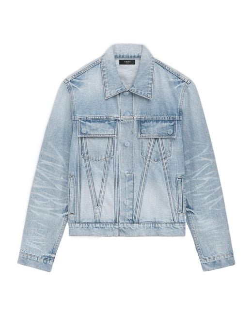 Amiri Blue Japanese Selvedge Trucker Jacket for men