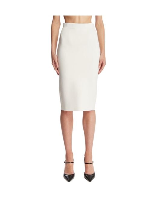 Tom Ford White Elasticated Waistband Midi Skirt