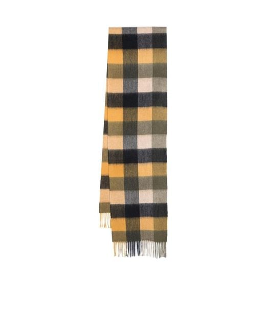 Barbour White Brushed-Effect Check-Plaid Scarf for men