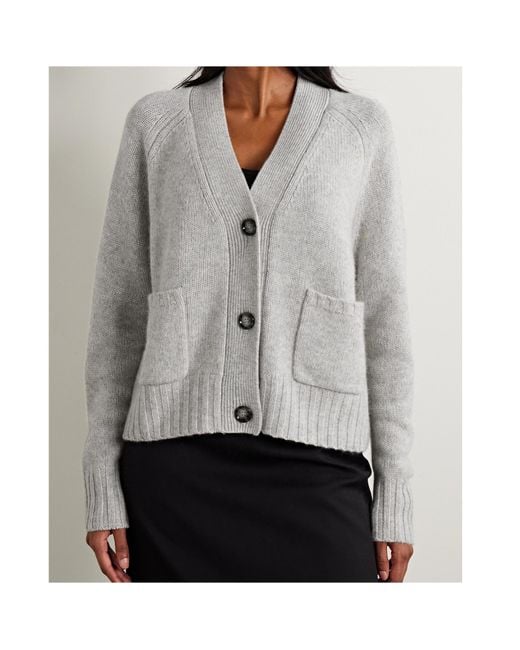 Allude Gray Long-Sleeved Knitted Cardigan