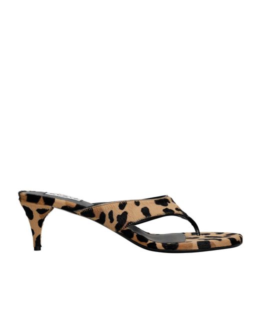 Alaïa White Alaïa Leopard Printed Infradito Thong Mules