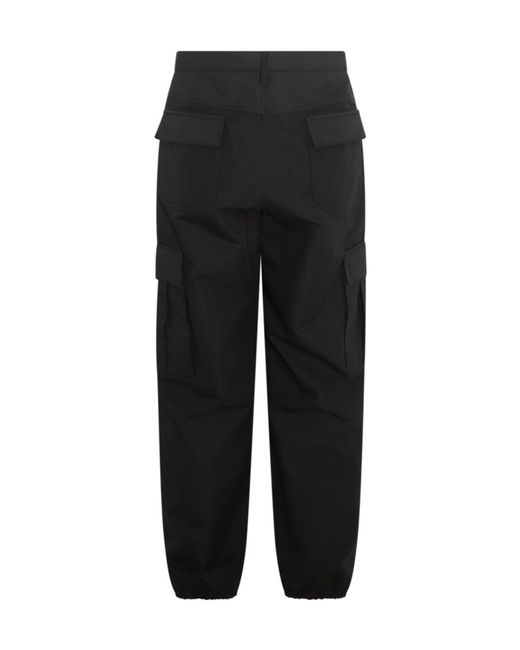 Moschino Black Logo-Patch Cargo Trousers for men